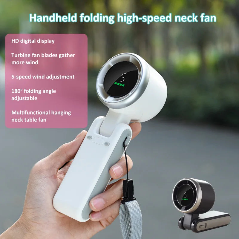 Revolutionary 2024 Mini Handheld Folding Turbo Fan - Perfect for Students and Outdoor Adventures!